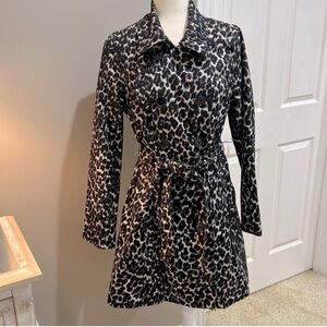 Leopard Print Water Repellent Rain Jacket S